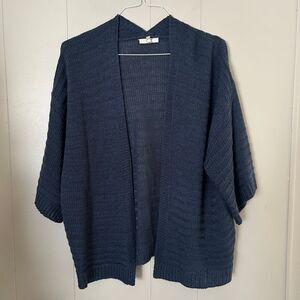 Easel Los Angeles Blue Open Front Knit Cardigan Size Small
